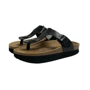 NATURAL WALK Sandals Slides By Esmara Black Thong Sandal | 7